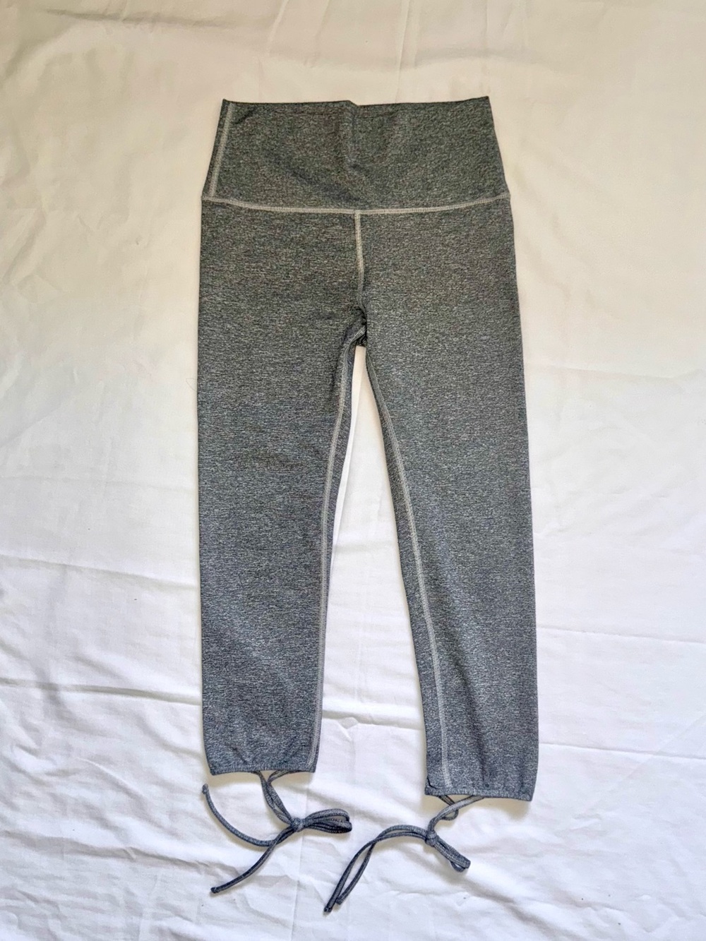 Gray Active Leggings with Ankle Ties